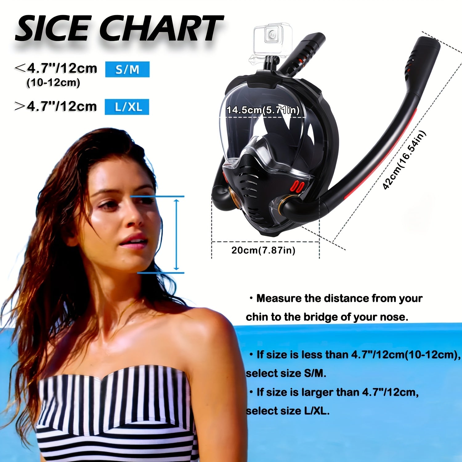 Full Face Snorkel Mask Set with Flippers-2