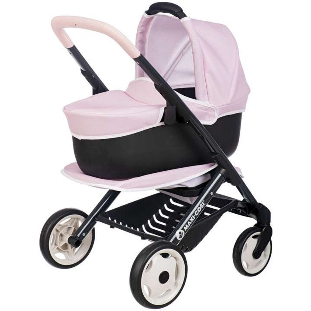 Smoby 3in1 Poppenwagen Zachtroze/Zwart