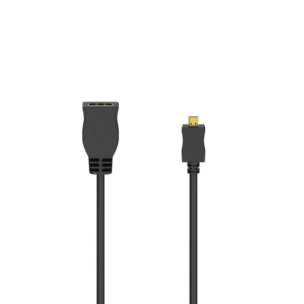 Hama HDMI Kabeladapter Type D Micro naar Type A Verguld + Ethernet 10 m Zwart