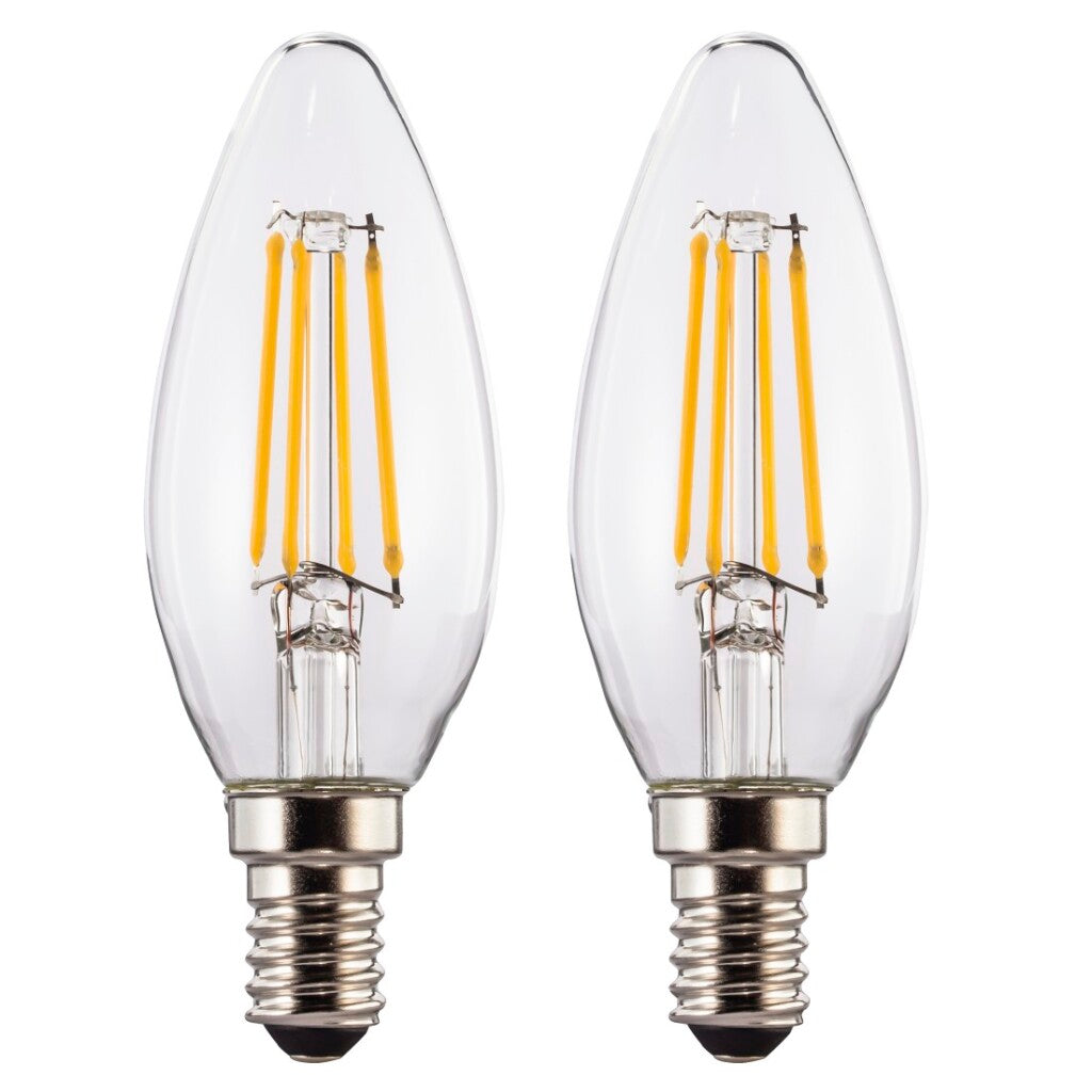 Xavax Led-gloeidraad E14 470lm Verv. 40W Kaarslamp Warm Wit Helder 2 Stuks