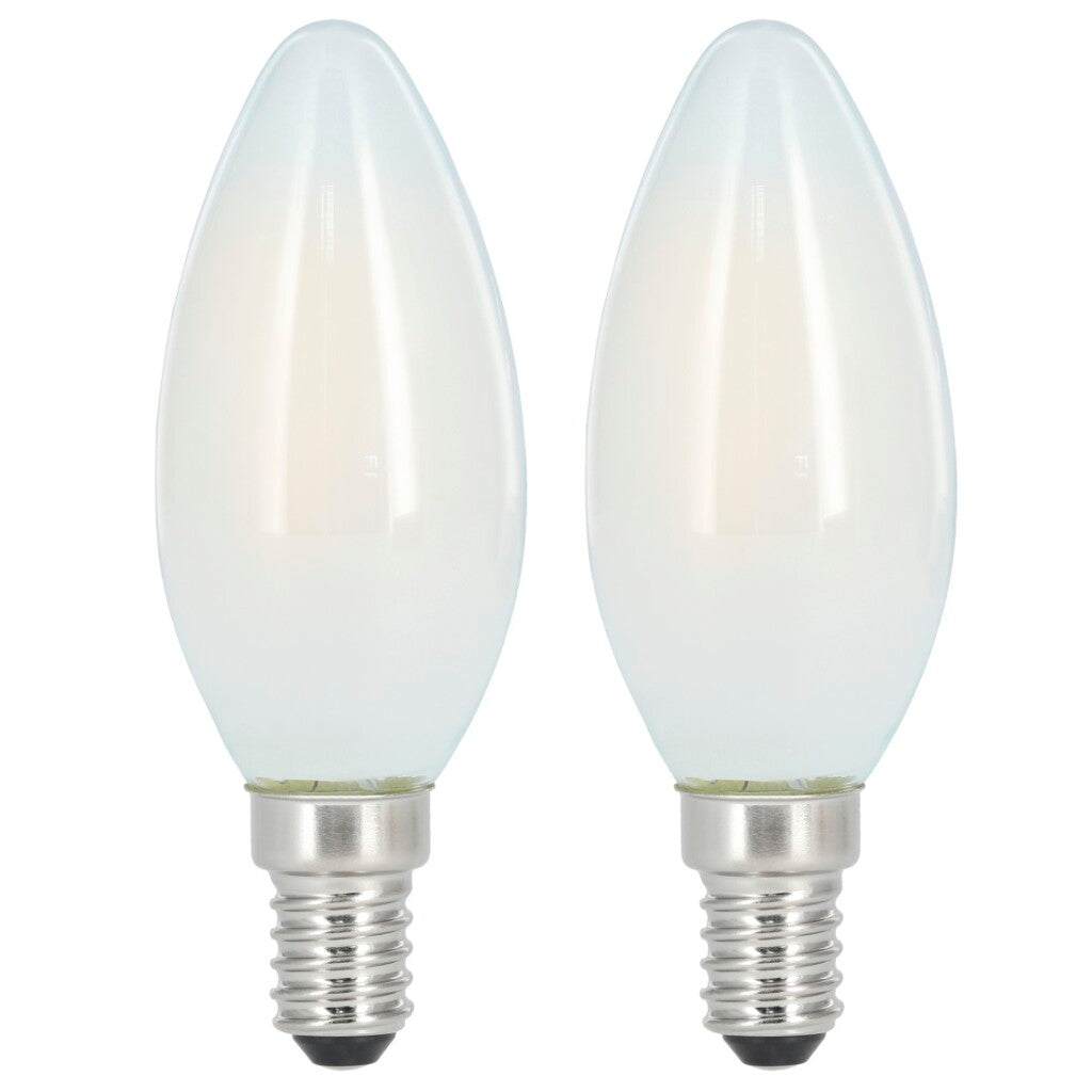 Xavax Led-gloeidraad E14 470lm Verv. 40W Kaarslamp Mat Warm Wit 2 Stuks