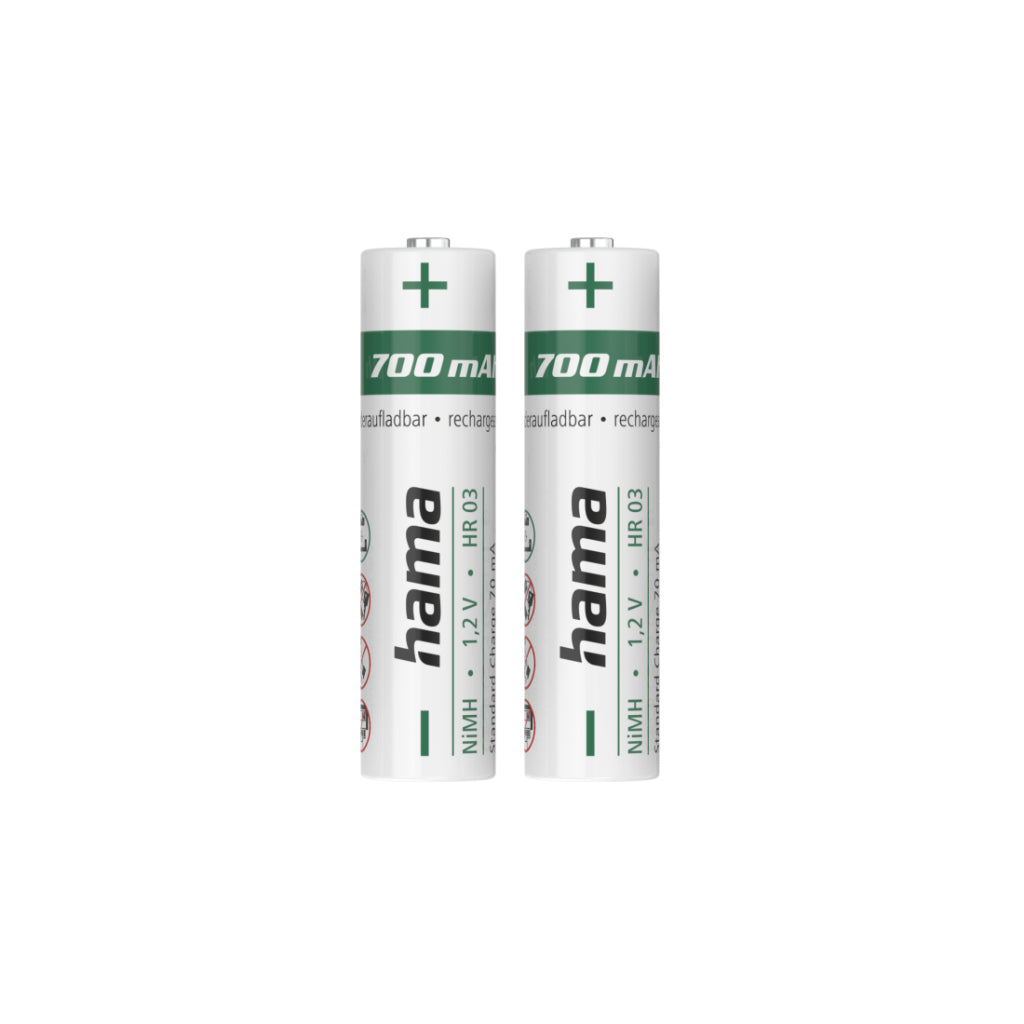 Hama NiMH-accu's AAA Micro 700 MAh 1,2V 2 Stuks