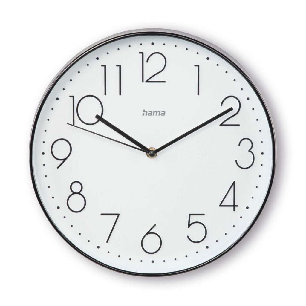 Hama Stille Wandklok Corsica 30 cm Zwart/Wit