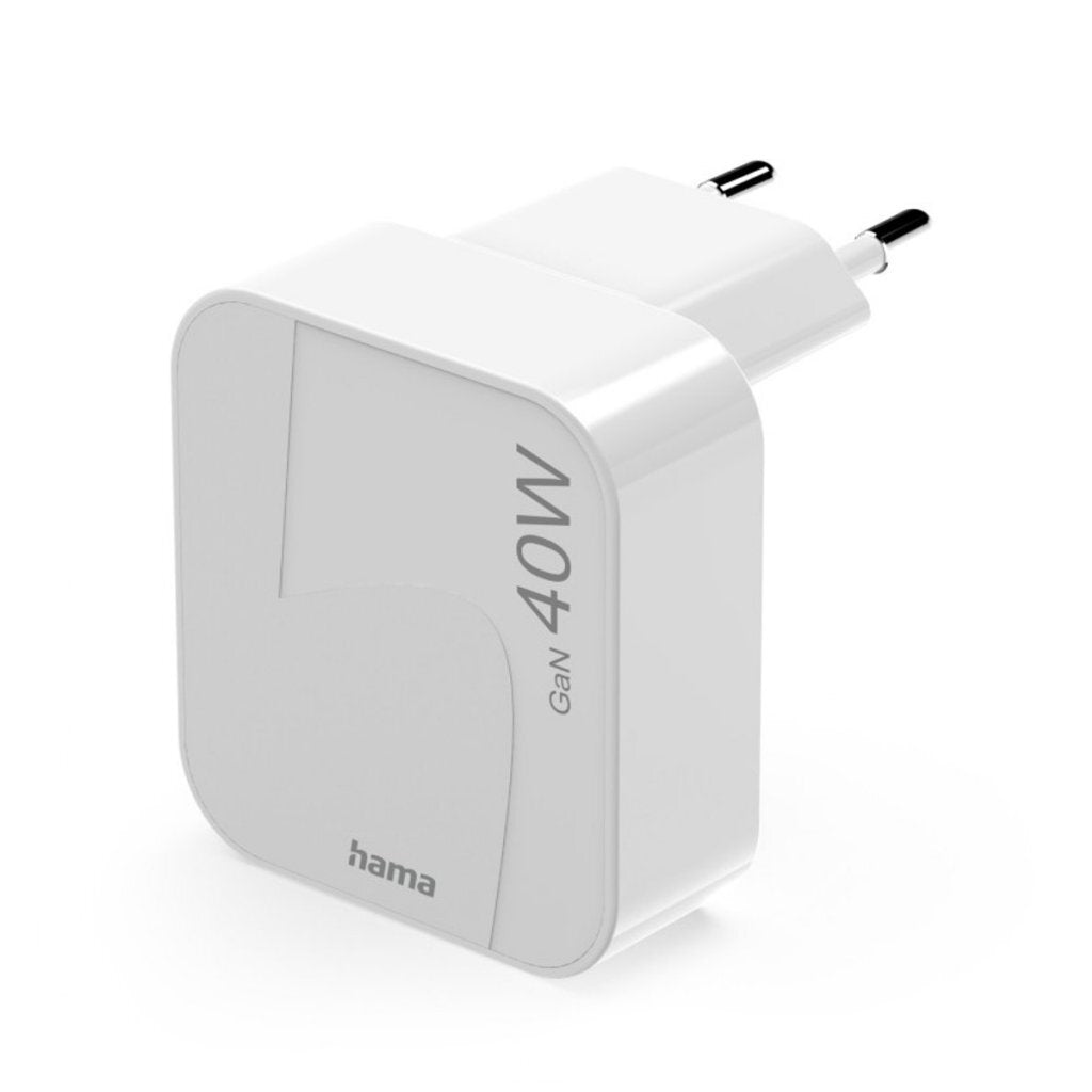 Hama Snellader GaN 2x USB-C PD 40W Wit