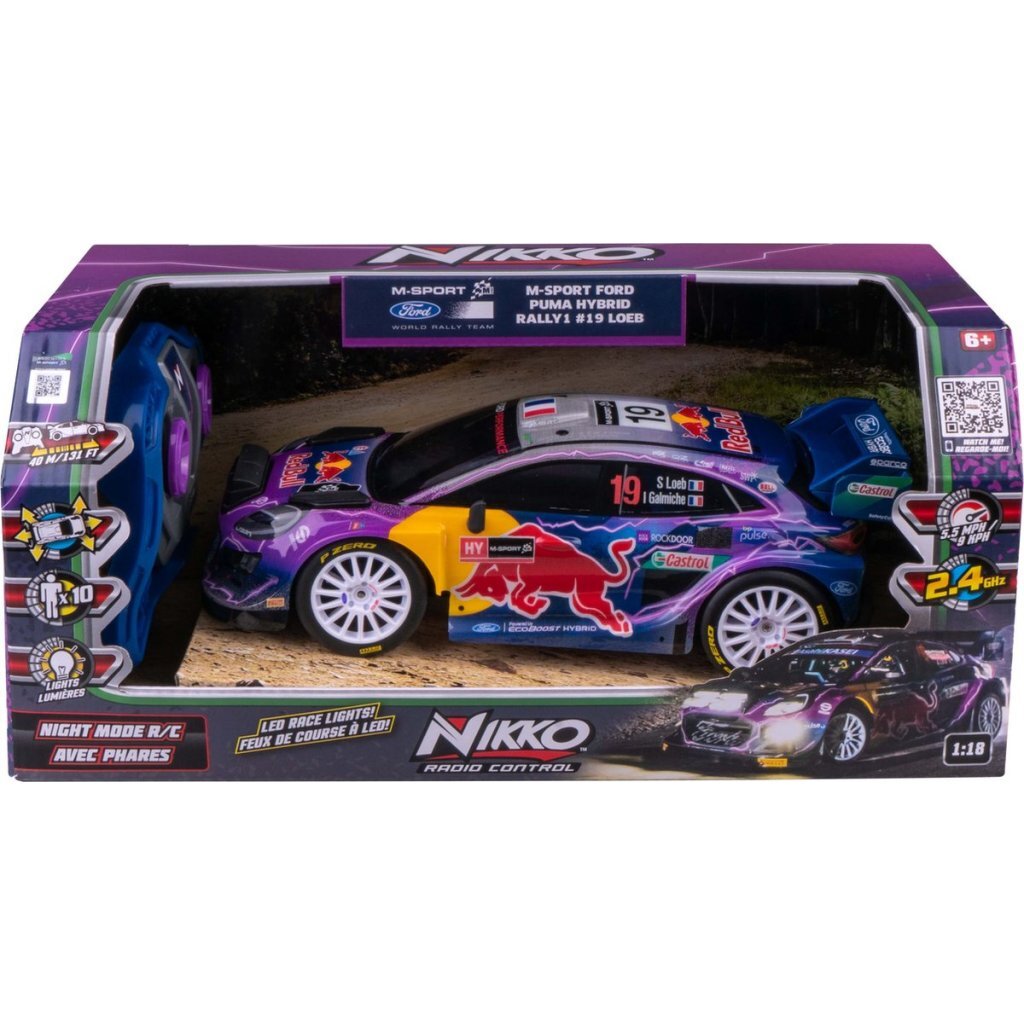 Nikko RC Rally M-Sport Ford Puma #19 Loeb 1:18 + Licht