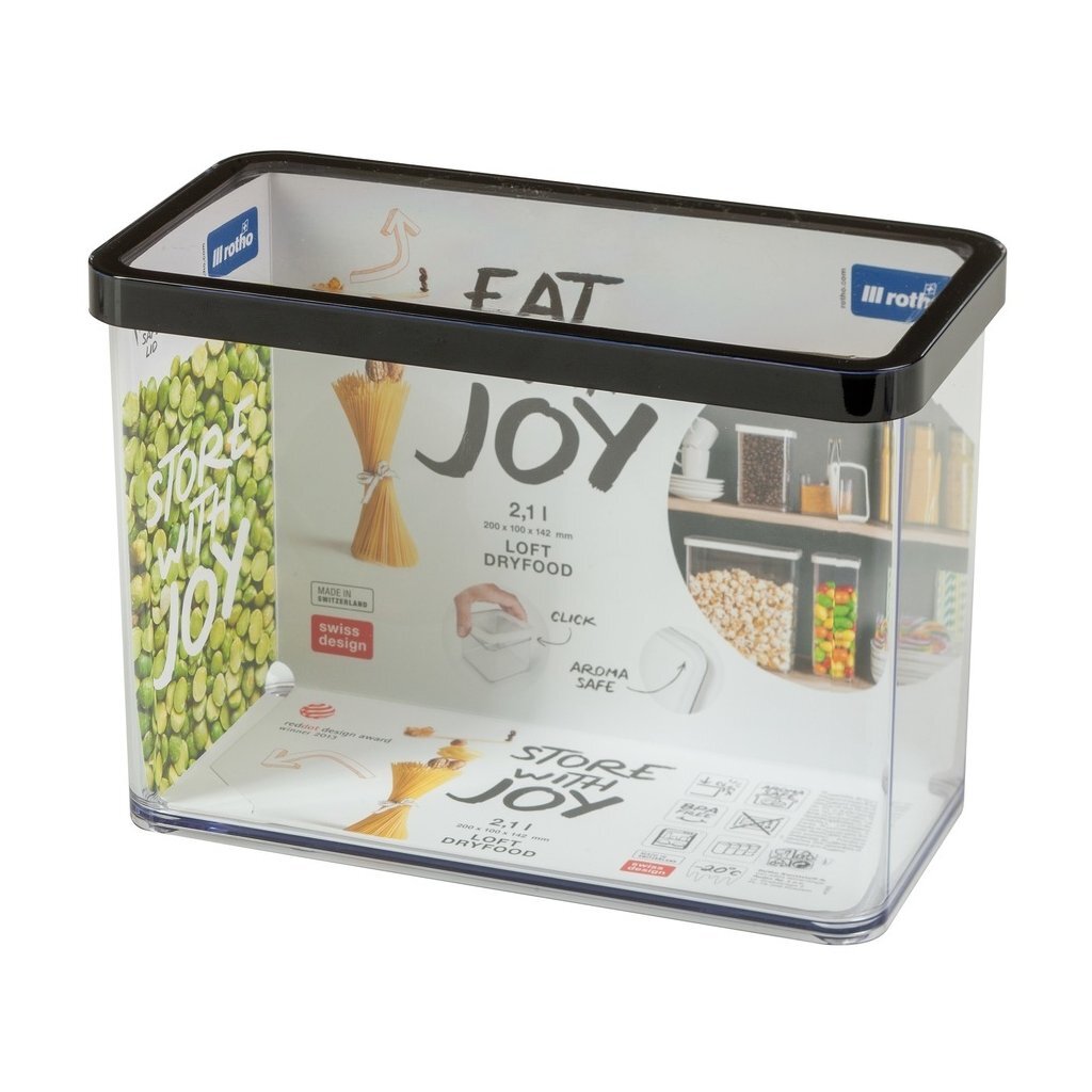 Rotho LOFT Bewaardoos 20x10x14.2 cm 2.1L Zwart/Transparant