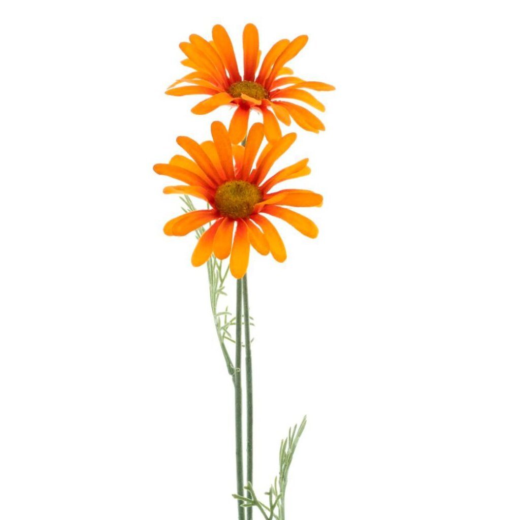 Kunstbloem Madeliefje 56 cm Oranje/Zijde