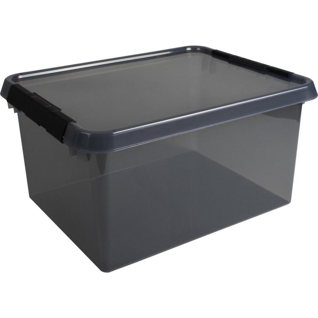 Sunware Comfort Line Opbergbox 36L 50x40x26 cm Transparant/Antraciet