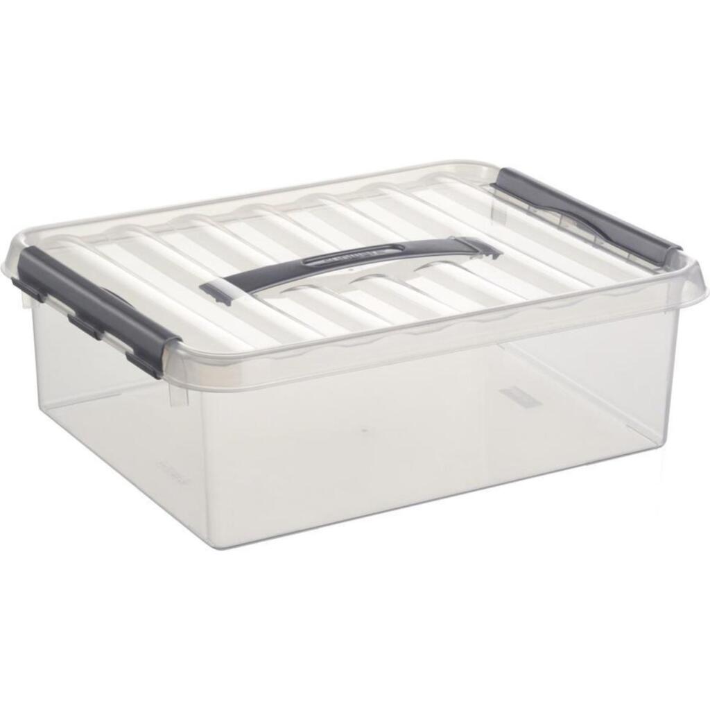 Sunware Q-Line Opbergbox 10L 40x30x11 cm Transparant/Grijs