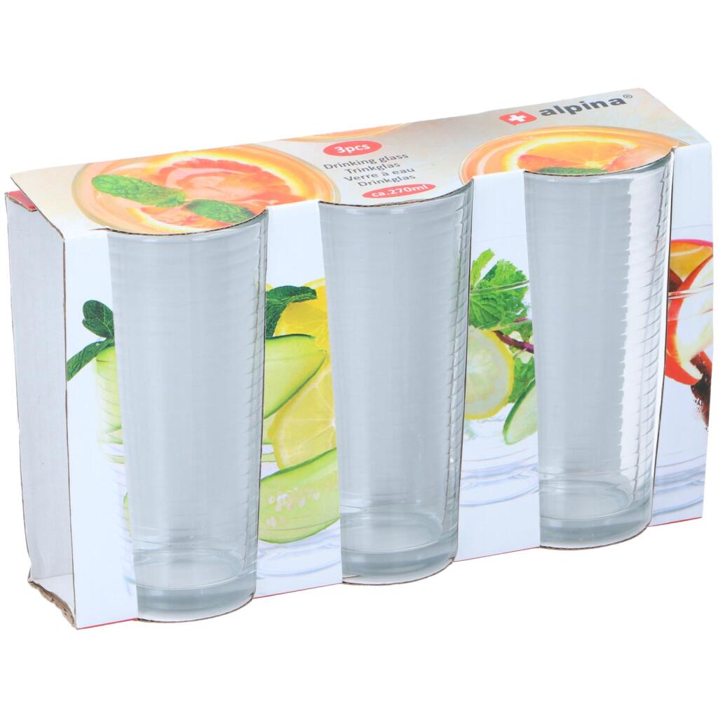 Alpina Drinkglazen 270 ml 3 Stuks Transparant