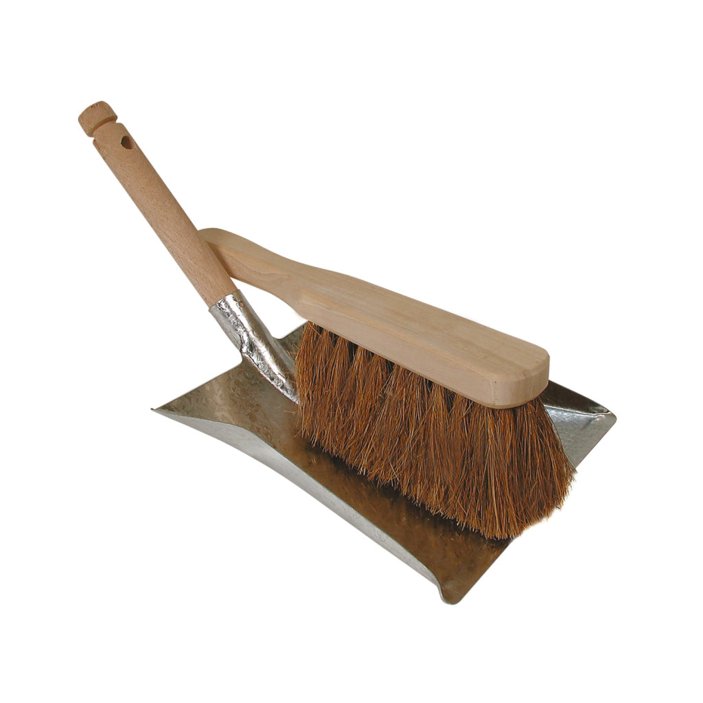Luva Metalen Stofblik met Houten Stoffer Cocos