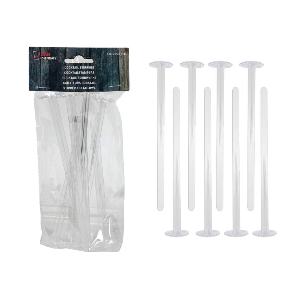 Cocktailstampers 18 cm  8 Stuks Transparant