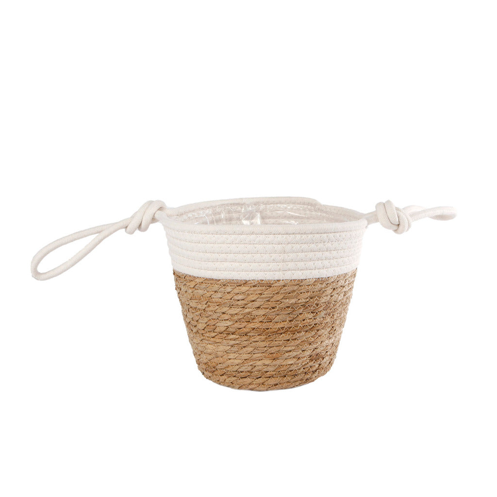 Rieten Plantenmand Blois 23x17x35 cm Naturel/Wit