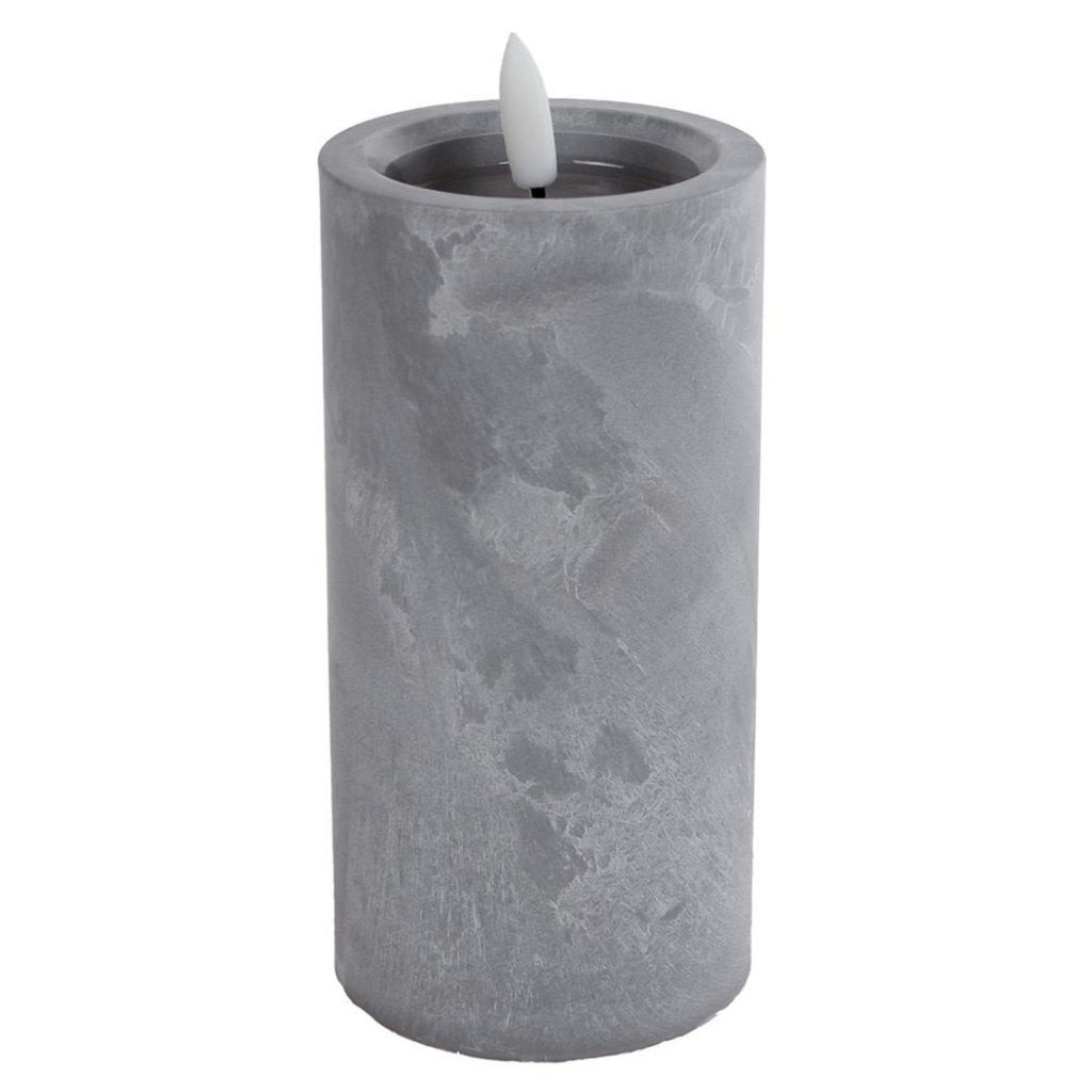 LED Kaars Ivar 7.5x15 cm Beton Grijs