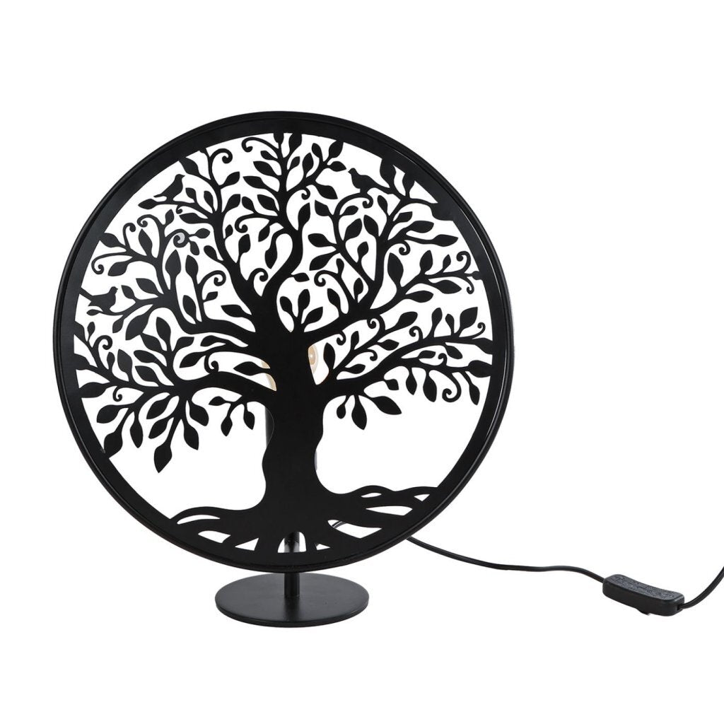 Tafellamp Levensboom Rond 34x13x37 cm Zwart/Metaal