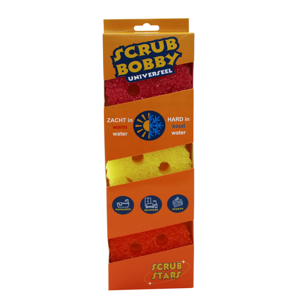 Scrub Bobby Spons Universeel 3 Stuks