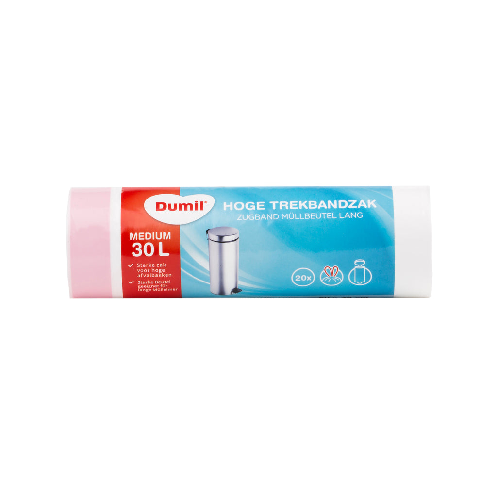 Dumil Afvalzakken met Trekband 30L 20 Stuks