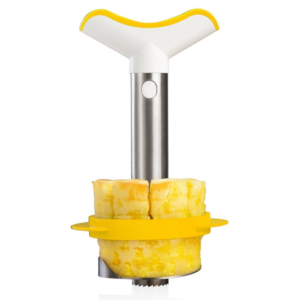 Vacuvin Ananassnijder RVS/Wit/Geel