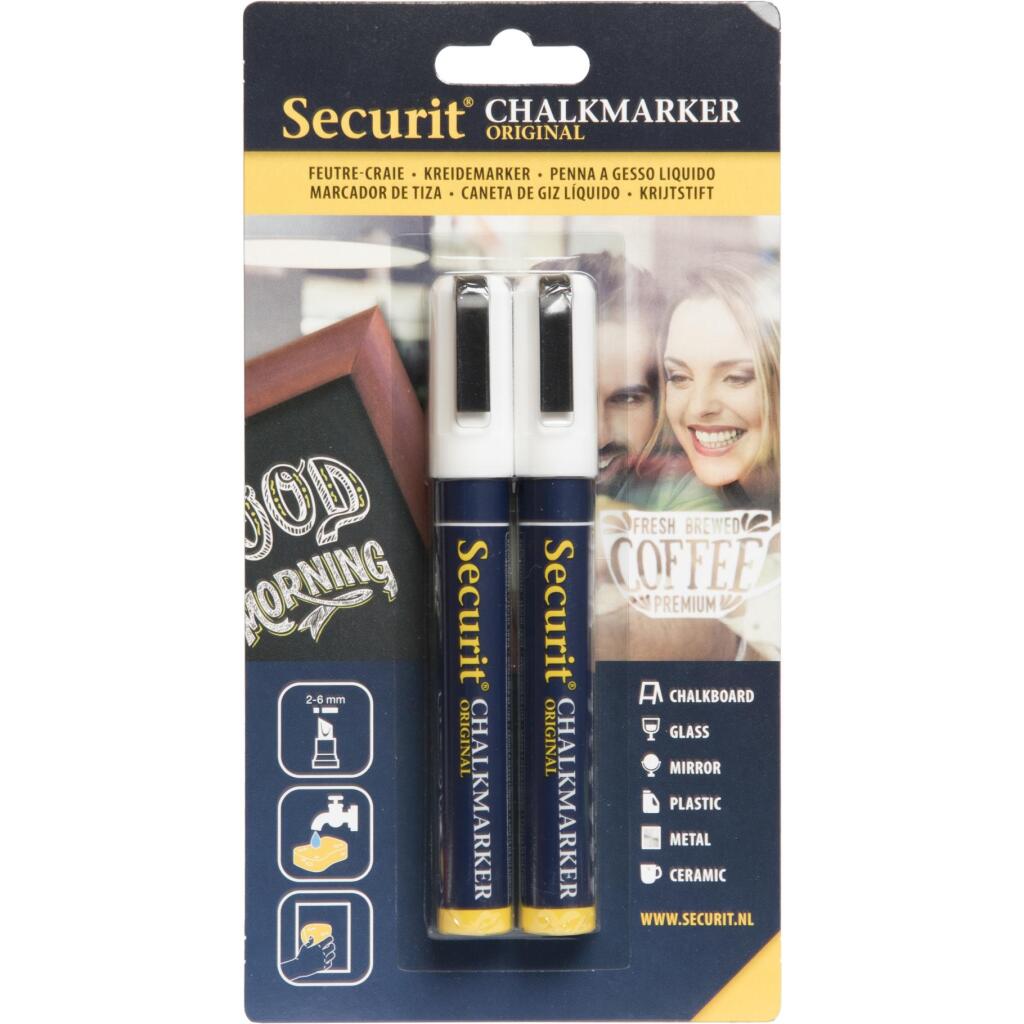 Securit Krijtstiften 2-6 mm Wit 2 Stuks