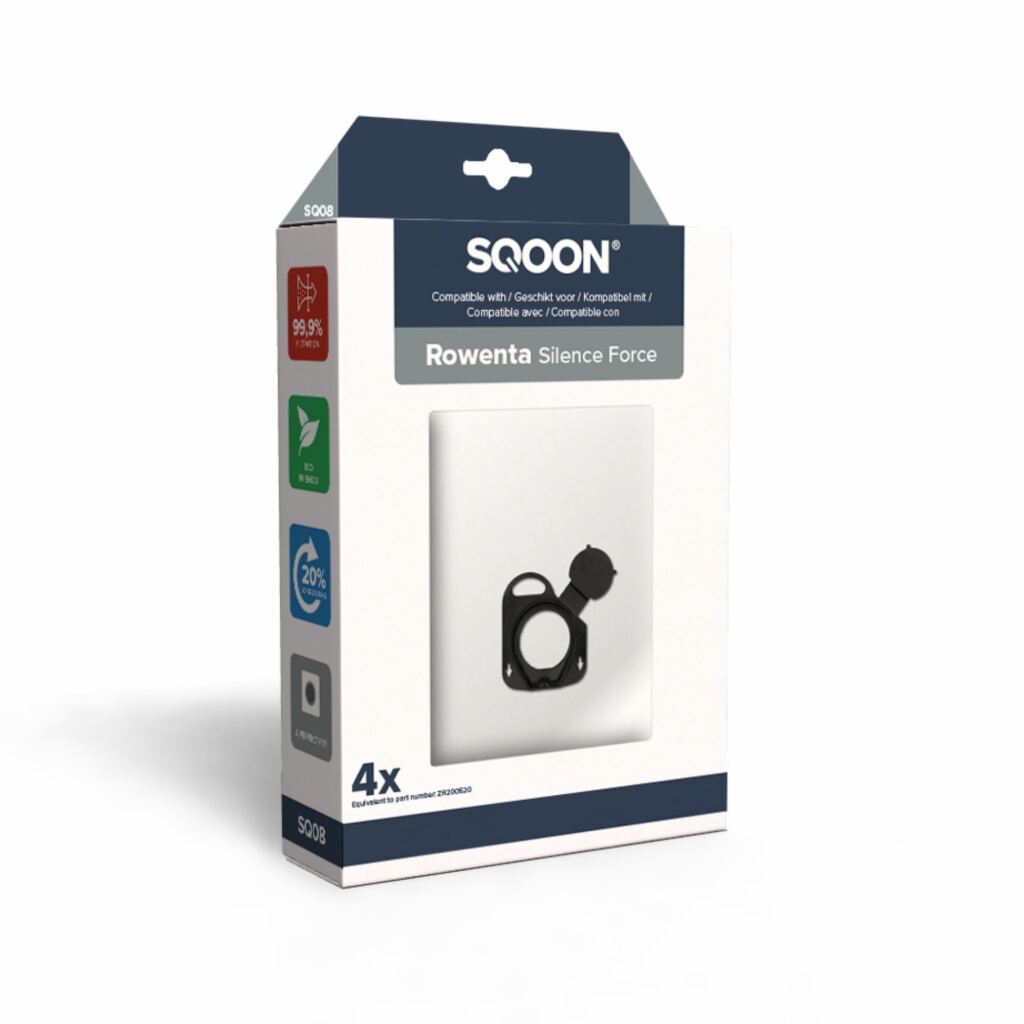 Sqoon Stofzuigerzakken voor Rowenta Silenceforce Xtrem 4 Stuks