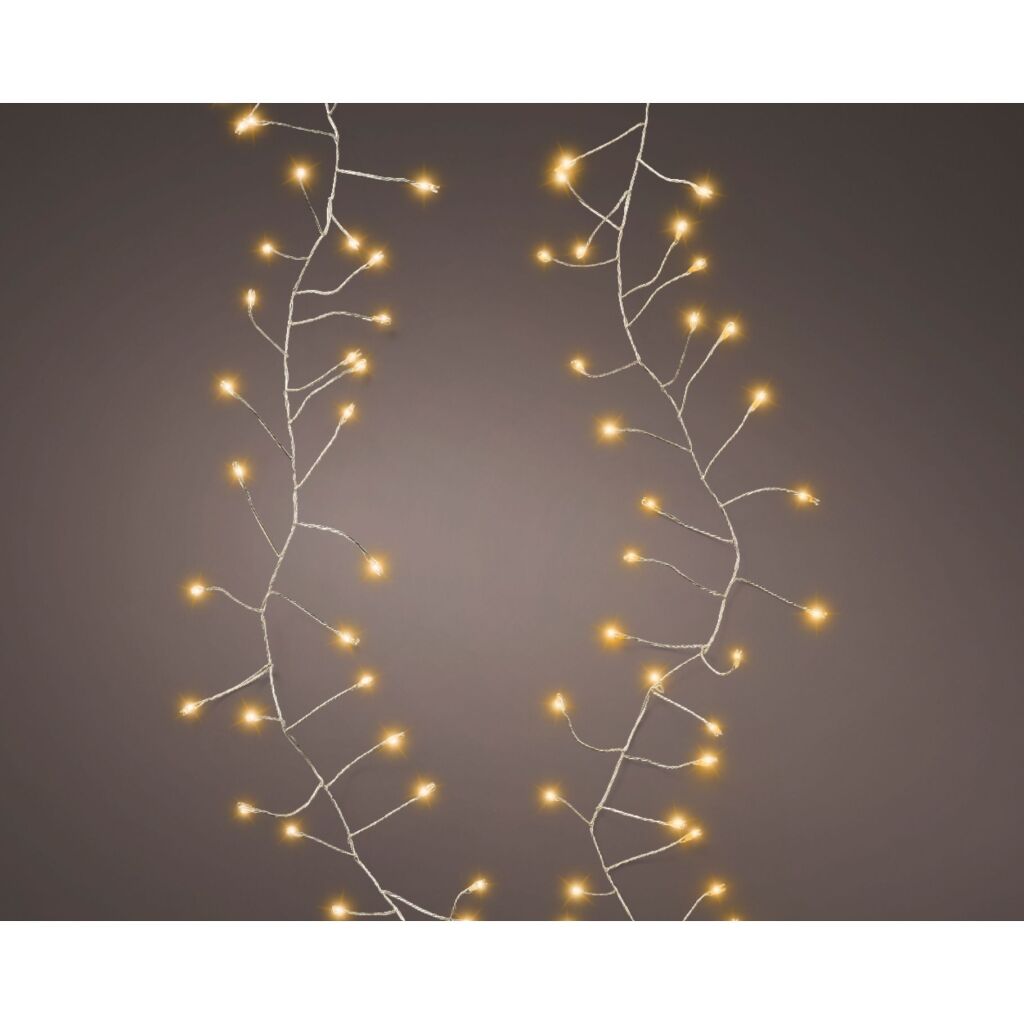 LED Snoer 100 LEDs 120 cm Warm Wit Licht Zilver