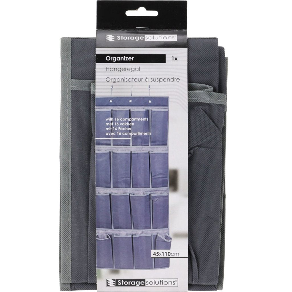 Storage Solutions Deurorganiser 45x110 cm 16 Vakken Antraciet/Grijs