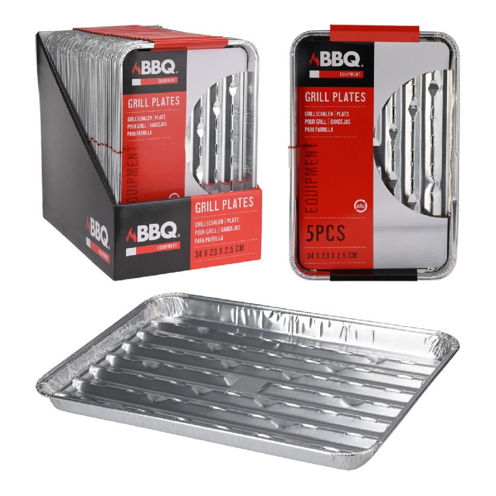 BBQ Grillschalen 34x23x2.5 cm 5 Stuks