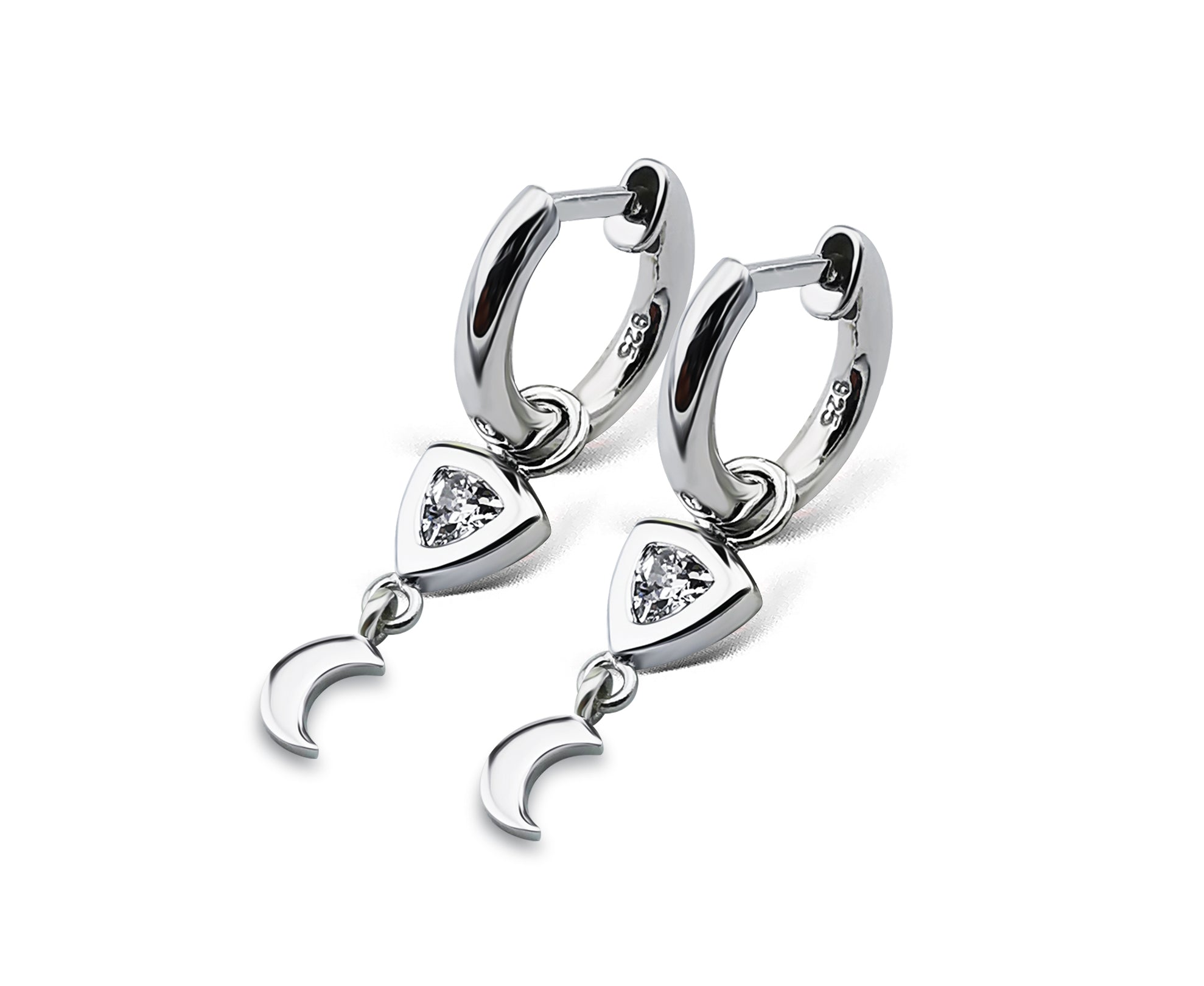 Oorringen Classic met Maantje Zilver JE018S